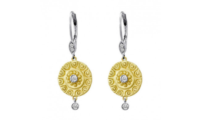 Meira T White Gold Coin Diamond Earrings