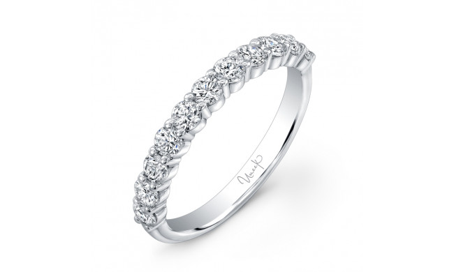 Uneek 11-Diamond Shared-Prong Wedding Band with Scalloped Edges - UWB06