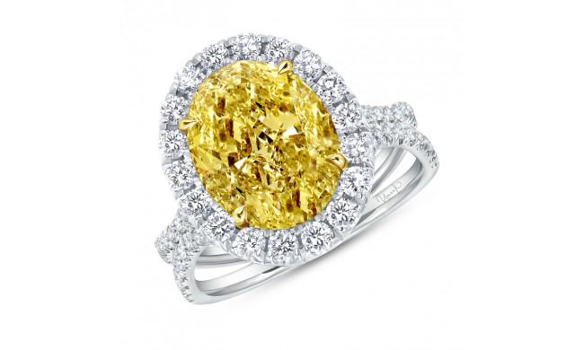 Uneek Oval Fancy Yellow Diamond Engagement Ring - LVS1052OVFY