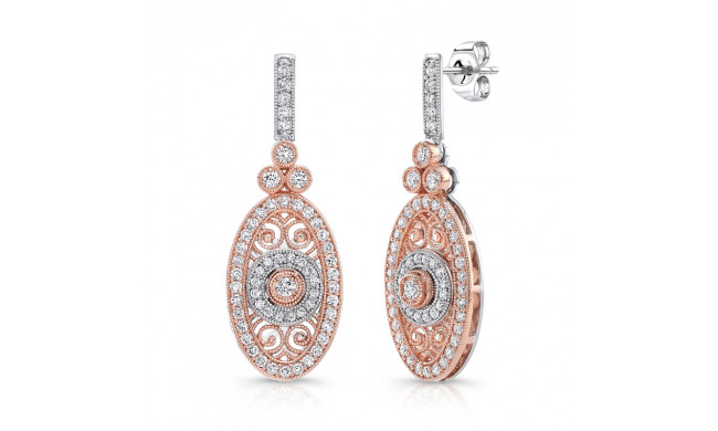 Uneek Vintage-Inspired Elliptical Filigree Dangle Earrings - LVE685RW