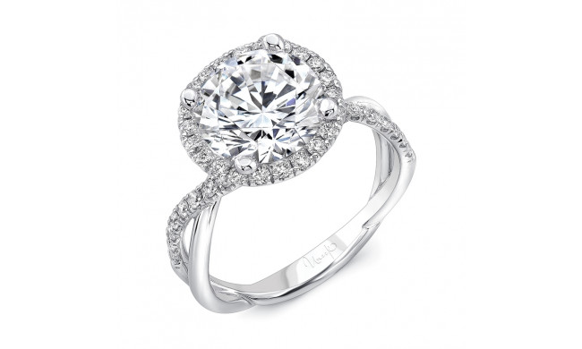 Uneek 3-Carat Round Diamond Halo Engagement Ring with Infinity-Style Crisscross Shank - SM817RD-9.0RD