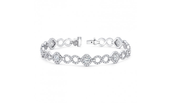 Uneek Round Diamond Bracelet with Infinity-Style Pave Links - LBR120