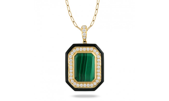 Doves Verde 18k Yellow Gold Gemstone Pendant - P9132BOMC