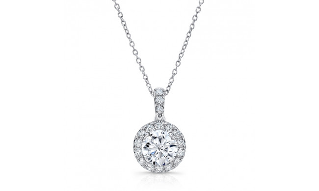 Uneek Round Diamond Halo Pendant - LVN924W-5.0RD