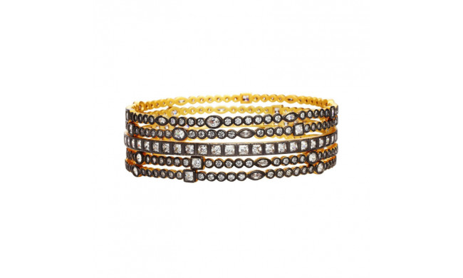 Freida Rothman Alternating Stone Radiance Bangle Stack - YRZB080038B-1