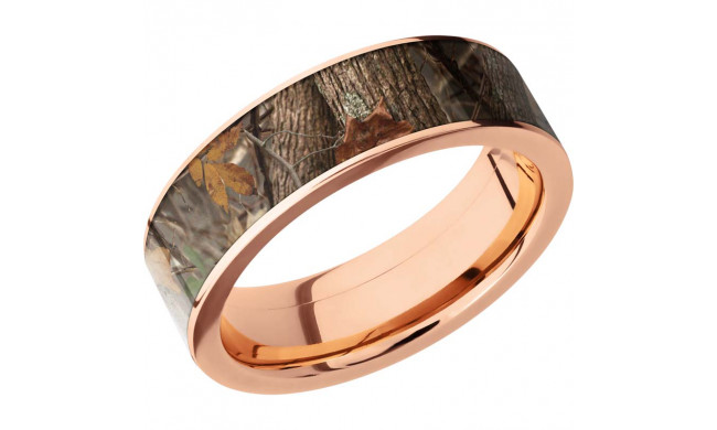 Lashbrook 14k Rose Gold 7mm Men's Wedding Band - 14KR7F16_KINGSWOODLAND+POLISH