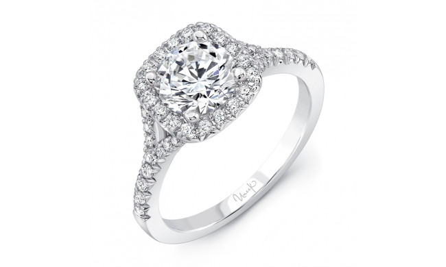 Uneek Round Diamond Engagement Ring with Cushion-Shaped Halo - SWS224CU-6.5RD