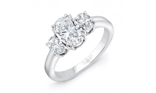 Uneek Three Stone Oval Cut Diamond Engagement Ring- - LVS964