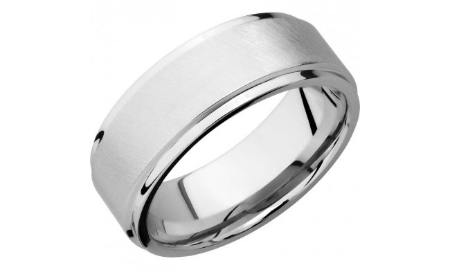 Lashbrook Cobalt Chrome 8mm Men's Wedding Band - CC8FGE+ANGLE+SATIN_POLISH