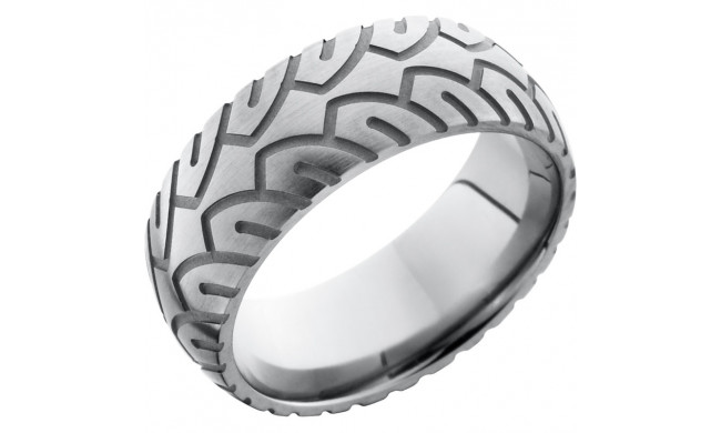 Lashbrook Titanium 8mm Men's Wedding Band - 8DCYCLE+SAND_SATIN