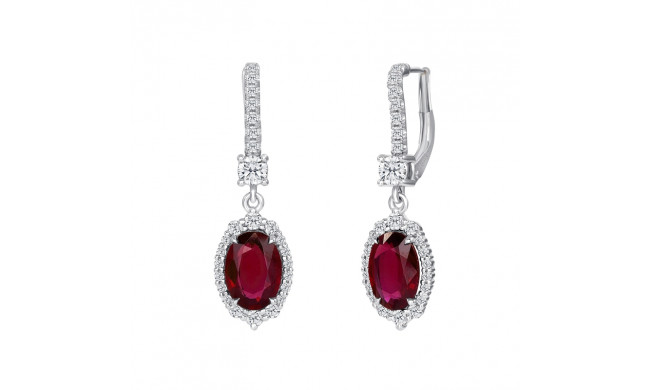 Uneek Oval Ruby Diamond Earrings - LVE939OVRU