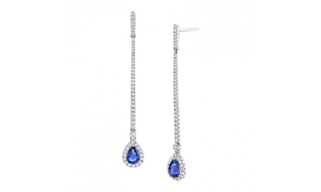 Uneek Blue Sapphire Diamond Earrings - LVECF383BS