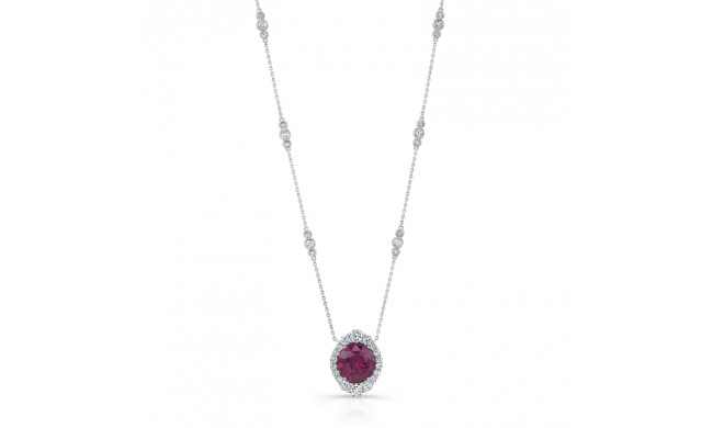 Uneek Round Rhodolite Necklace - LVN942RHO