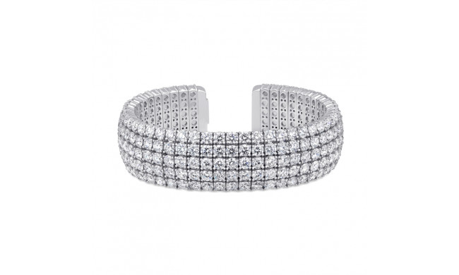 Uneek 5-Row Round Diamond Open Cuff Bracelet - BA038