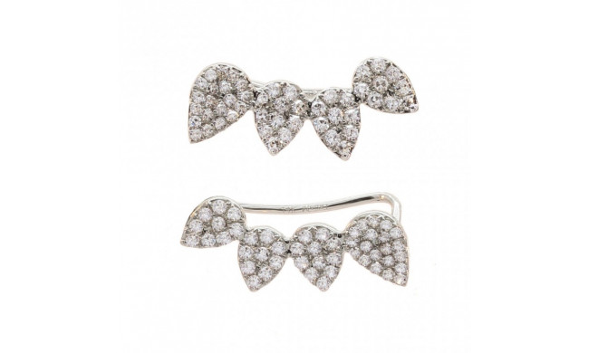 Meira T White Gold Tear Drop Earcuffs Earrings