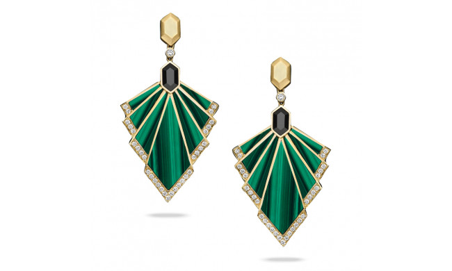 Doves Verde 18k Yellow Gold Gemstone Earrings - E9263BOMC