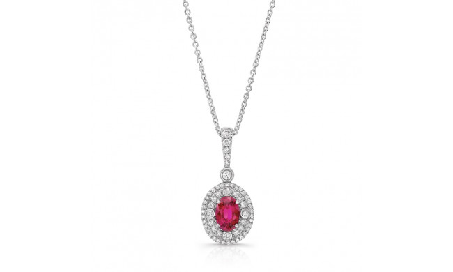 Uneek Oval Ruby Diamond Pendant - LVPDN2020R
