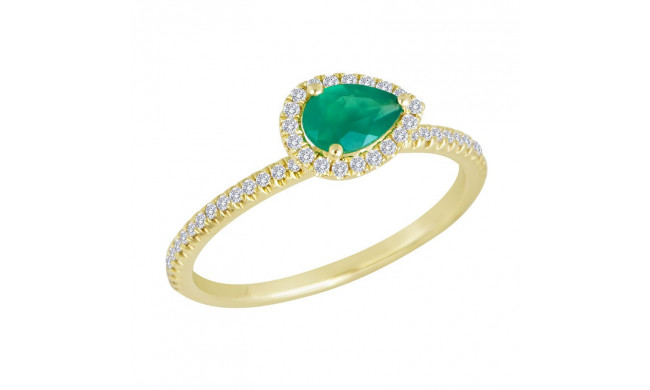 Meira T Yellow Gold and Emerald Teardrop Ring
