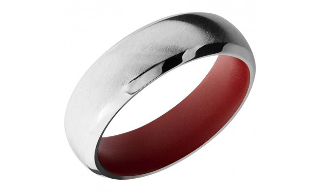 Lashbrook 14k White Gold 7mm Men's Wedding Band - 14KW7DB+ANGLE+SATIN_POLISH+CRIMSONIN