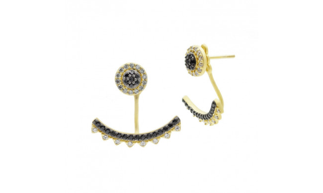 Freida Rothman Spiked Stud Jacket Earrings - YRZE020231B-BK