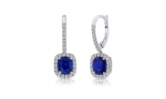 Uneek Blue Sapphire Diamond Earrings - LVE698CUBS