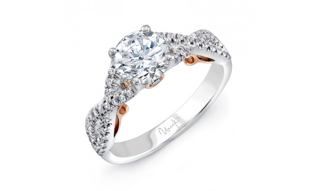 Uneek Paradiso Round Diamond Engagement Ring with Pave Infinty/Crisscross Shank - A102WR-6.5RD