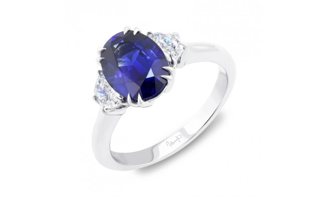 Uneek Oval-Center Sapphire-and-Diamond Three-Stone Engagement Ring - LVS978OV