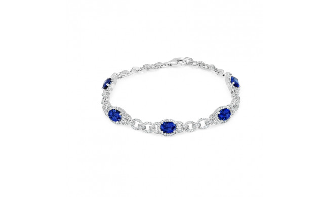Uneek Blue Sapphire Diamond Bracelet - LBR698OVBS
