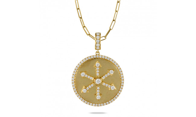 Doves Fibonacci 18k Yellow Gold Diamond Pendant - P9933