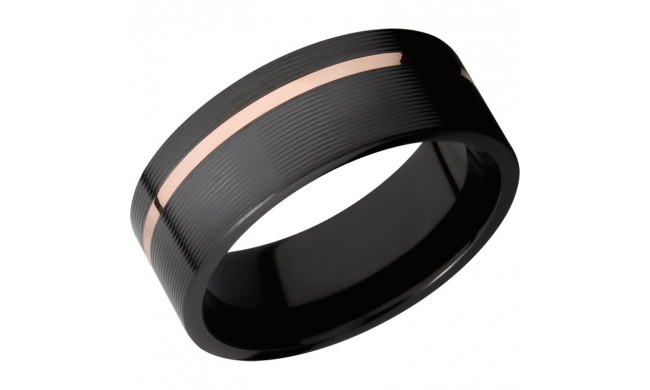 Lashbrook Black & Rose Zirconium 8mm Men's Wedding Band - Z8F11OC_14KR+MACHINE+FINISH