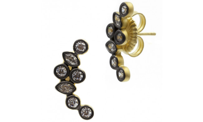 Freida Rothman Geo Stone Radiance Climber Earrings - YRZE020215B-14K