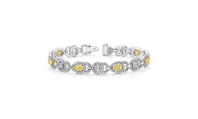 Uneek Pear-Shaped Fancy Yellow Diamond Bracelet - LBR126