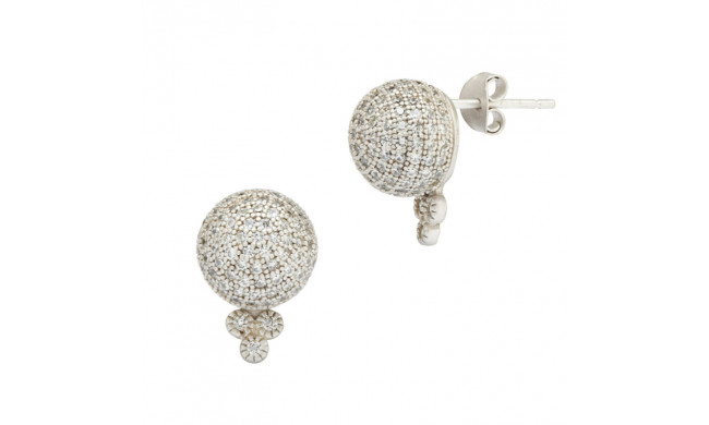 Freida Rothman Pave Ball Stud Earrings - PZE020120B-14K
