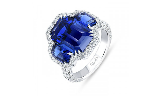 Uneek Blue Sapphire Diamond Engagement Ring - R051ECBSU