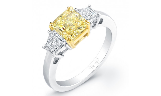 Uneek Natureal Yellow Cushion Diamond Engagement Ring - LVS804