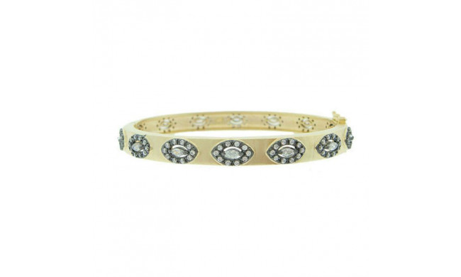 Freida Rothman Gold And Black Bangle - YRZB08086B