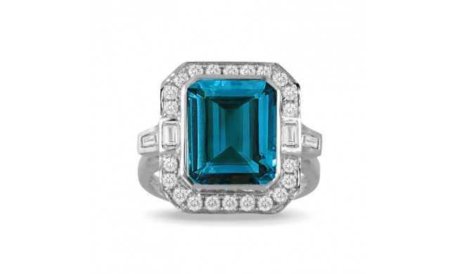Doves London Blue 18k White Gold Diamond Ring - R9632LBT