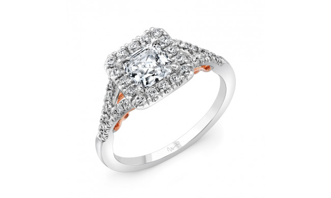 Uneek Cancelli Princess-Cut Diamond Halo Engagement Ring with Pave Split Shank - A104WR-5.5PC
