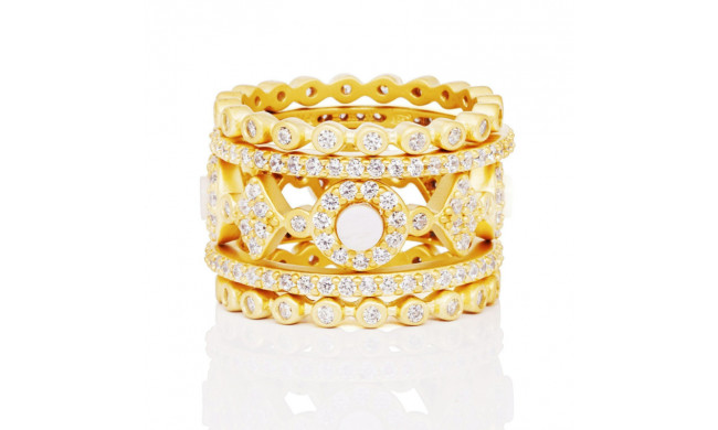 Freida Rothman Signature 5-Stack Ring - YZR090064B-MOP-8