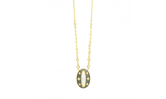 Freida Rothman Textured Oval Pendant Necklace - YRZ070413B-16E