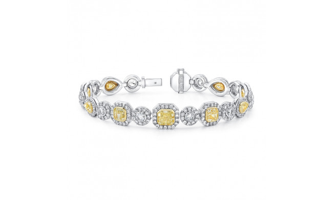 Uneek Mixed-Shape Fancy Yellow Diamond Bracelet - LBR098