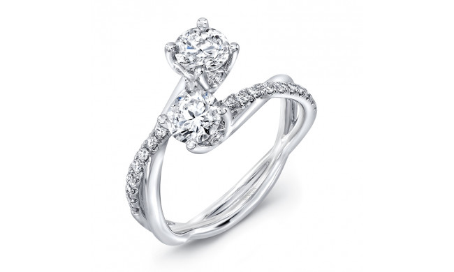 Uneek Two-Stone Diamond Ring with Infinity-Style Crisscross Shank - SM817RD2-5.0RD