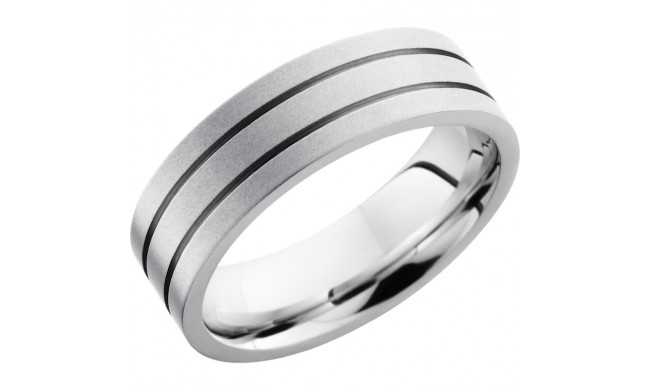 Lashbrook Cobalt Chrome 7mm Men's Wedding Band - CC7F2.5+BEAD