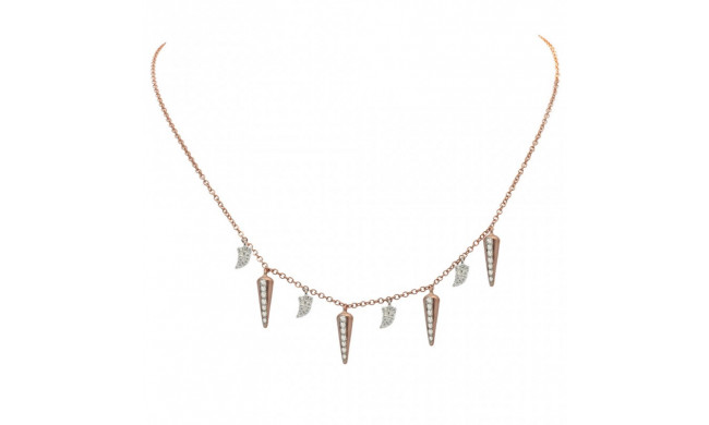 Meira T Rose Gold Tusk and Spike Necklace