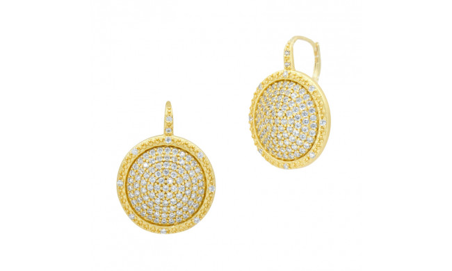 Freida Rothman Large Pave Times Square Leverback Earrings - YZEL0263B