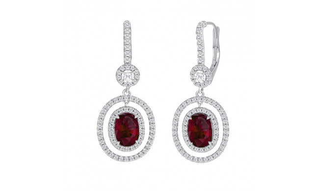 Uneek Oval Ruby Diamond Earrings - LVE938OVRU