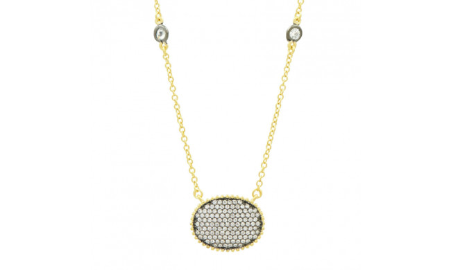 Freida Rothman Signature Pave Oval Disc Pendant - YRZ070388B-16E