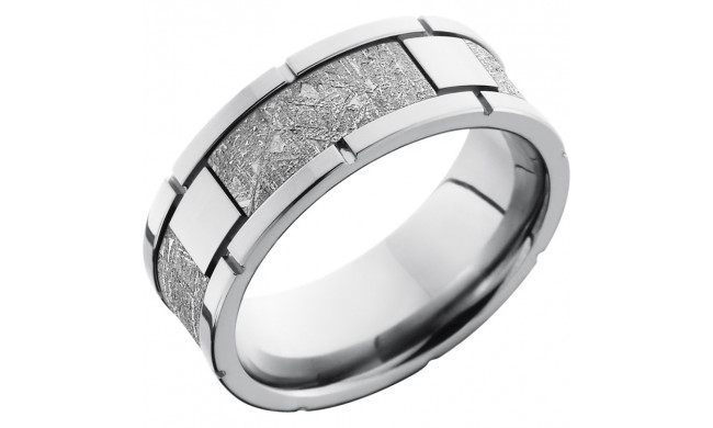 Lashbrook Cobalt Chrome Meteorite 8mm Men's Wedding Band - CC8F4SEG_METEORITE+POLISH