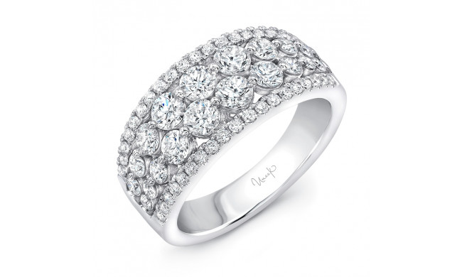 Uneek Frivolite 4-Row Diamond Band with Pave Edges - LVBW077W