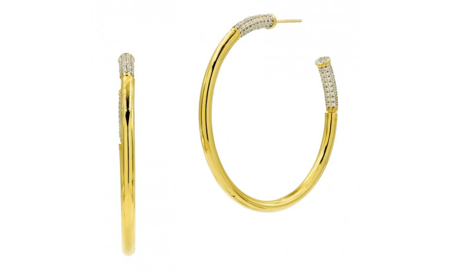 Freida Rothman Freida Rothman Miss Modern Sleek Hoop Earrings - RNPYZE25-14K